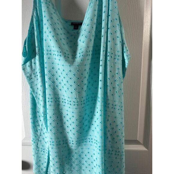 Torrid Sophie Embroidered Eyelet Swing Cami • Aqua Blue • Size 5X - Picture 3 of 10
